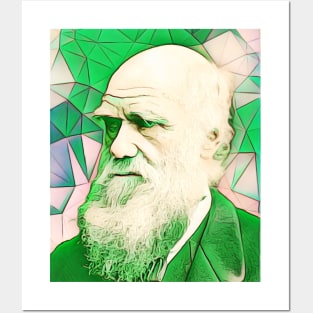 Charles Darwin Green Portrait | Charles Darwin Artwork 7 Posters and Art